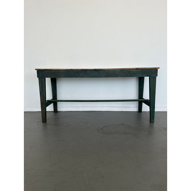 Antique Farmhouse Work Table For Sale - Image 4 of 9