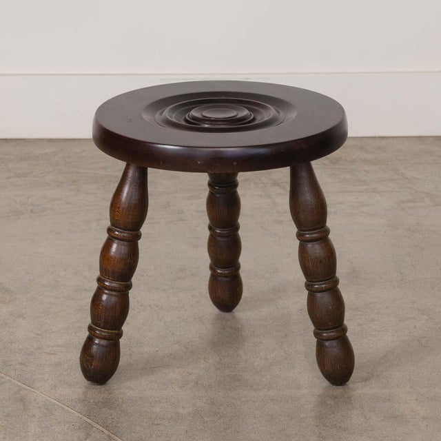 Wood 1950s French Wood Tripod Stool For Sale - Image 7 of 9