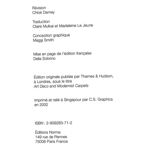 Traditional "Tapis Modernes Et Art Deco" 2002 Day, Susan For Sale - Image 3 of 11