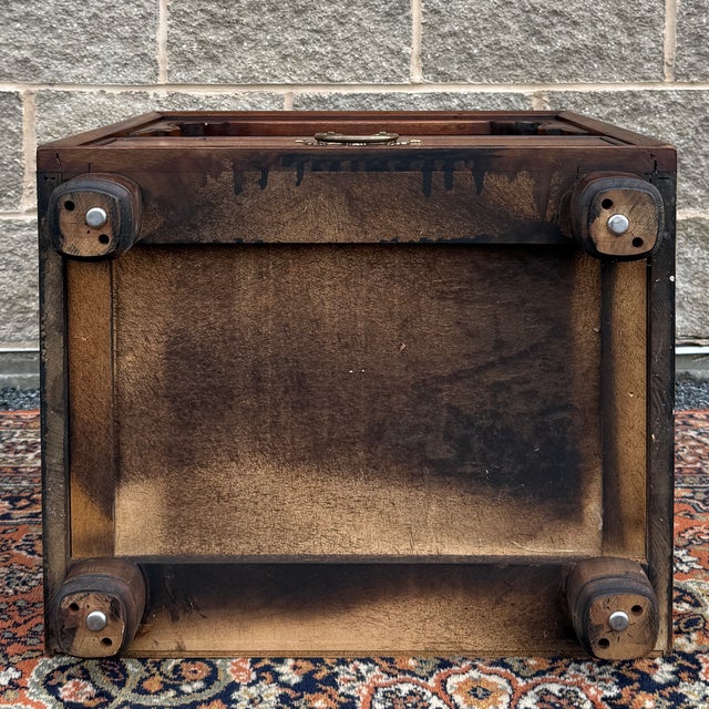 Vintage Henredon Chinoiserie Walnut Single Drawer Nightstand With Open Cabinet For Sale - Image 10 of 12