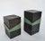Ceramic Vintage Sculptural Square Boxes Glazed in Green and Black, 1980s, Set of 2 For Sale - Image 7 of 8