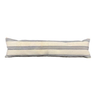 Turkish Hemp Pillow Cushion Natural Beige Gray Cushion Cover 12"x46" For Sale