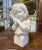 White 19th Century French Carved Two-Tone White Marble Bust of Young Beauty For Sale - Image 8 of 8