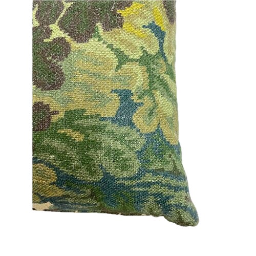 Late 20th Century Vintage Custom Verdure Tapestry Lumbar Pillow For Sale - Image 5 of 6