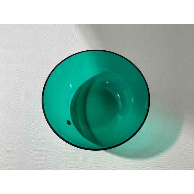 Green Vintage Reijmyre Green Glass Bowl For Sale - Image 8 of 12