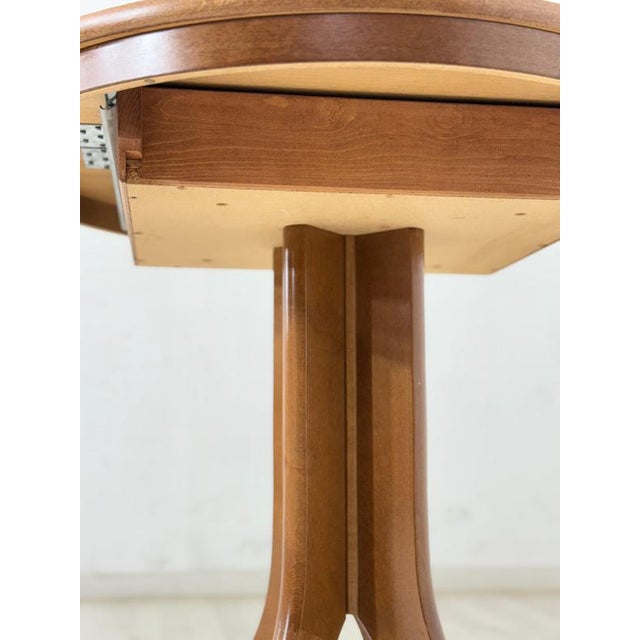 Brown Mid-Century Round & Extendable Kitchen or Dining Table For Sale - Image 8 of 9