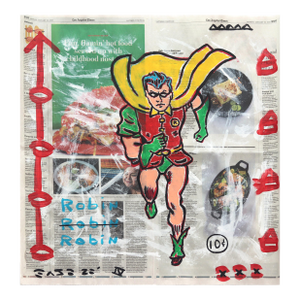 Go Robin Go - Colorful Cartoon Superhero Inspired Pop Art Painting by Gary John