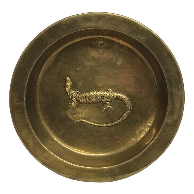 Arts and Crafts Wall Charger in Brass and Copper For Sale