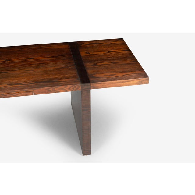 Brown 1960s Roger Lee Sprunger for Dunbar Desk in Two-Toned Oakwood For Sale - Image 8 of 10