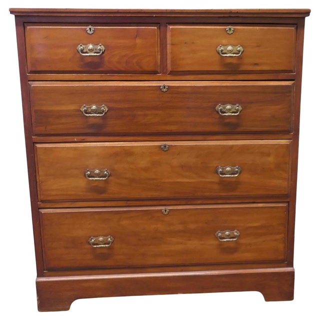 Brown Large Edwardian Walnut Chest of Drawers, 1900s For Sale - Image 8 of 8