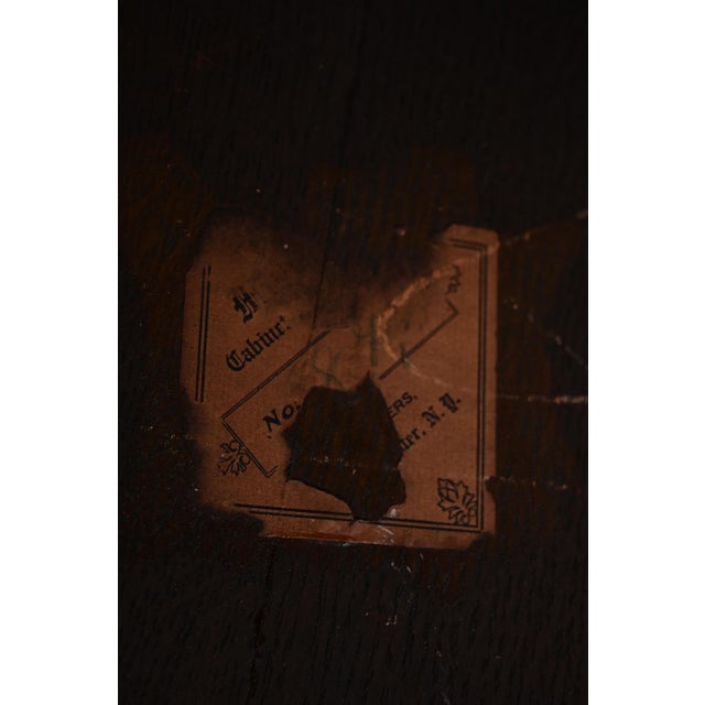 Miller Cabinet Co. Antique Mission Oak Arts & Crafts Center Table or Lamp Table, Circa 1910 For Sale - Image 9 of 10