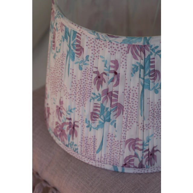 Floral Printed Cotton Lampshade For Sale In Washington DC - Image 6 of 7