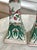 Green Vintage Chinese Famille Verte Bok Choy Porcelain Candlestick Holders - A Pair For Sale - Image 8 of 14