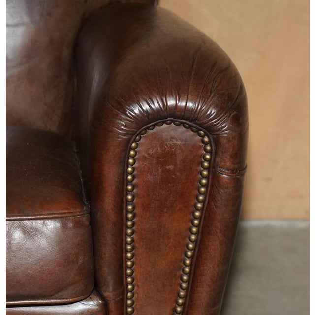 Vintage Chesterfield Sofa in Brown Leather from Halo For Sale - Image 10 of 17