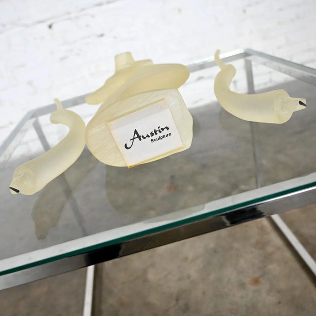 Champagne Vintage Modern Frosted Lucite Kudu Sculpture by David Fisher for Austin Sculptures For Sale - Image 8 of 13