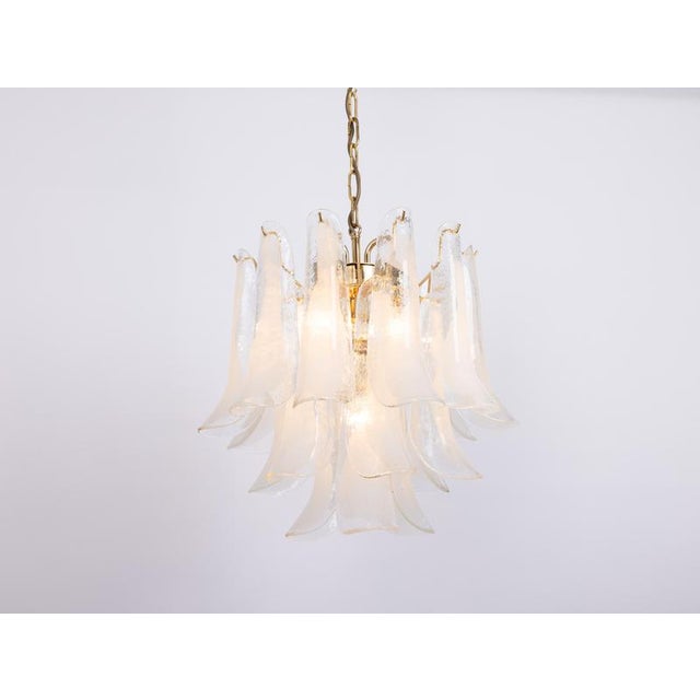 Large Murano Glass Petals Chandelier, 1980s For Sale - Image 10 of 18