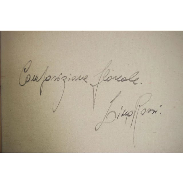 Painted Floral Composition by Lina Rossi, 1930s For Sale - Image 16 of 17