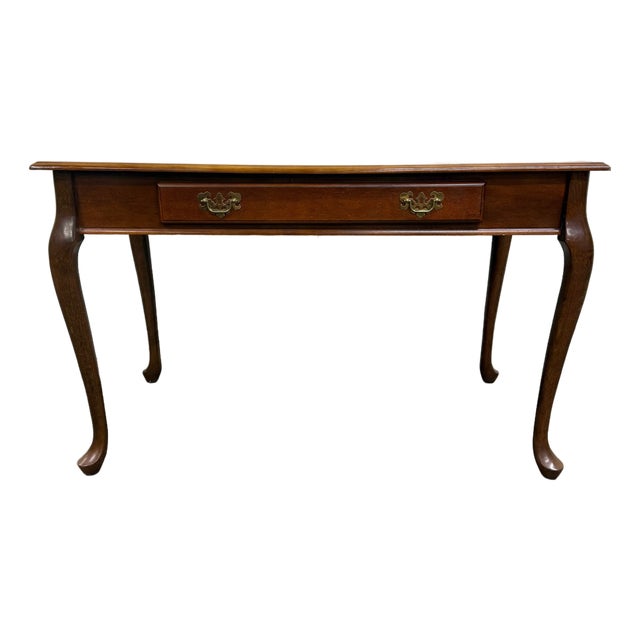 Vintage Queen Anne Style Writing Desk Entry Console Hallway Table Sofa Table For Sale