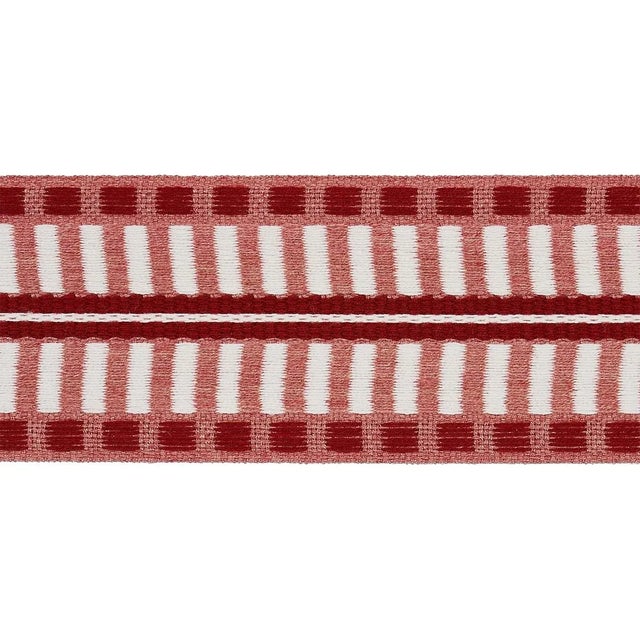 Schumacher Sample - Schumacher Jacobsen Tape Indoor/Outdoor in Rose For Sale - Image 4 of 4