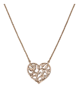 Tiffany Paloma Picasso Olive Leaf Heart Pendant Necklace W/ Pouch 18k Gold