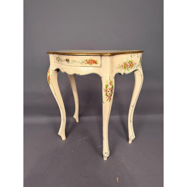 Italian Polychrome Side Table With Drawer, Early 20th Century For Sale - Image 16 of 18