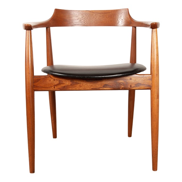 Early Edition Model ST 750 Desk Chair in Elm and Skai by Arne Wahl Iversen for Niels Eilersen, 1960s For Sale