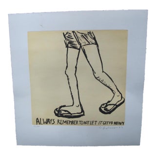 Chris Johanson Signed Aquatint Print Perceptions #4 Not Let It Get to Heavy For Sale