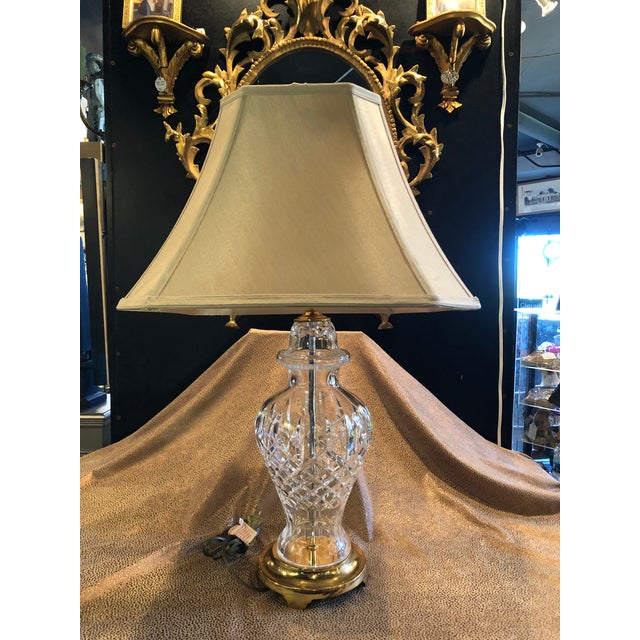 Vintage Waterford Clear Cut Glass Lismore Ginger Jar Table Lamp With