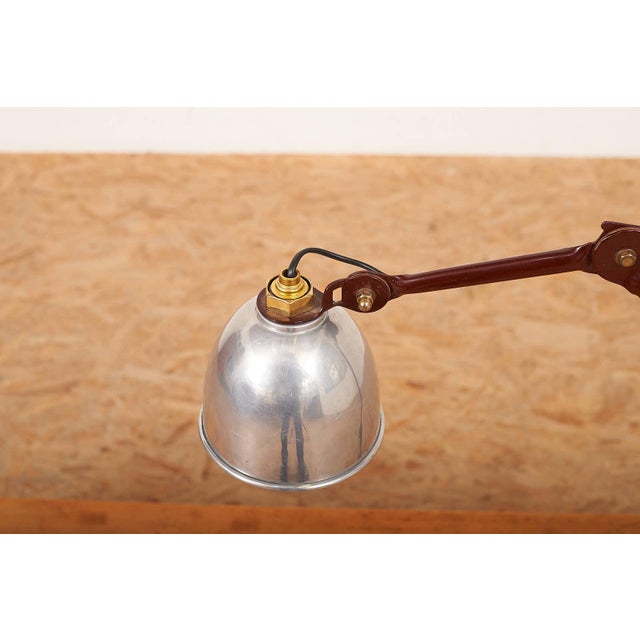 Metal Clamp Light Model 201 in Metal Frame in Red by Bernard-Albin Gras, 1921 For Sale - Image 7 of 10