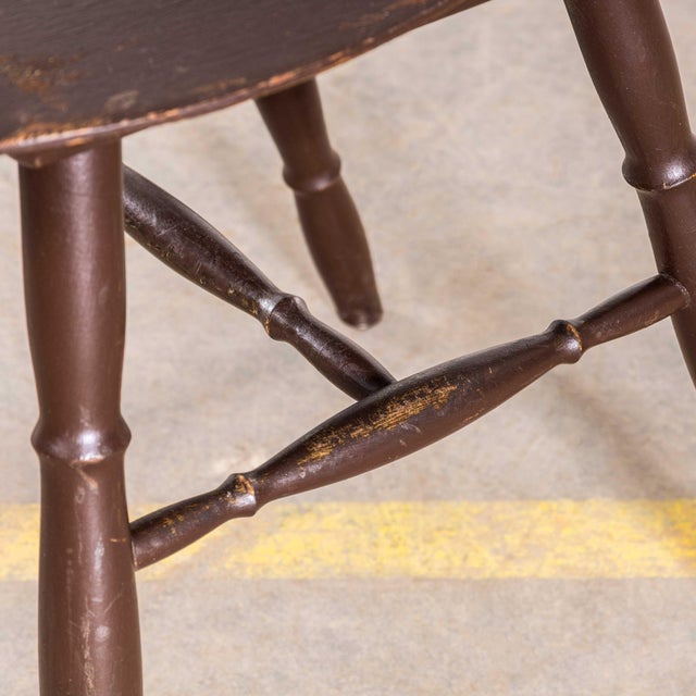 Dark Spindle Back Dining Chairs, Set of 6 For Sale - Image 9 of 12