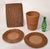 Brown 1990s Rattan Reed Brown Breakfast Setting Rectangle Placemat, Saucer & Waste Basket Set- 4 Pieces For Sale - Image 8 of 12