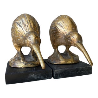 1970s Odyssey Creations Kiwi Bird Bookends - a Pair For Sale