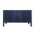 Wood Matthew Izzo Home Rue Navy Blue Linen Four Door Buffet With Brass Circle Door Pulls For Sale - Image 7 of 7