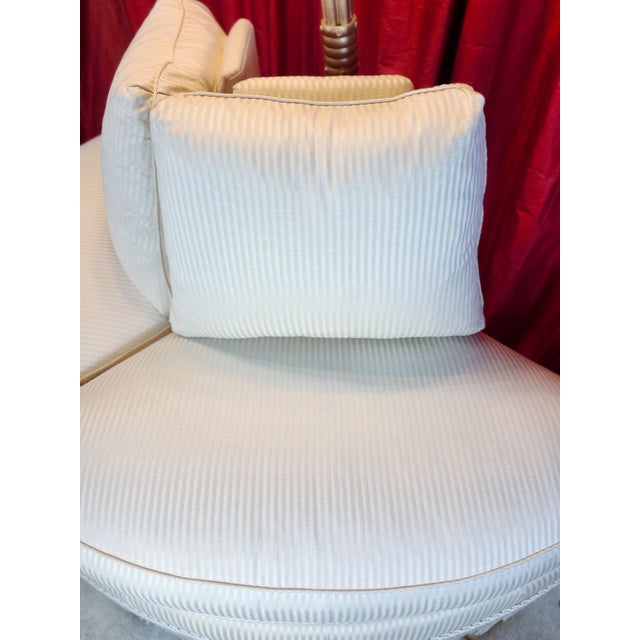 Contemporary Avail Thru 1/4/2026 Councill Bespoke Luxury Semicircle White Striped Sofa - Rare Item For Sale - Image 3 of 17