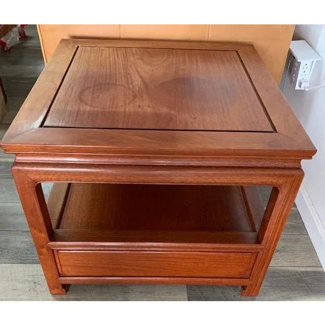 1960s Vintage Solid Rosewood Chinese End Tables For Sale - Image 9 of 12