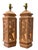 Contemporary Vintage Sculptural Coral-Toned Faux Bamboo Ceramic Table Lamps, Pair For Sale - Image 3 of 9