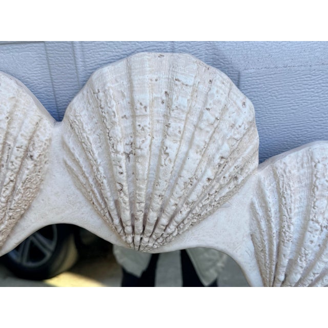 1980s Coastal Chic Plaster Shell Mirror For Sale - Image 5 of 8