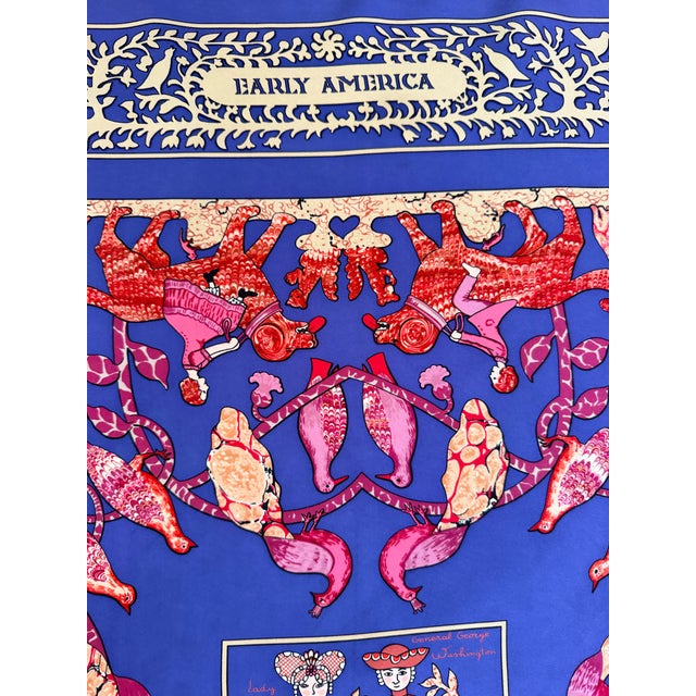 Hermès Early America 1 Silk Scarf 1981 Designed by Françoise De La Perriere For Sale - Image 9 of 12