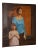 Vintage Oil Portrait of a Young Mother and Daughter C.1979 For Sale