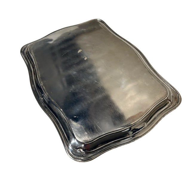 Contemporary Vintage Classic and Elegant Silver Plated Serving Tray, 12” X 16” For Sale - Image 3 of 6