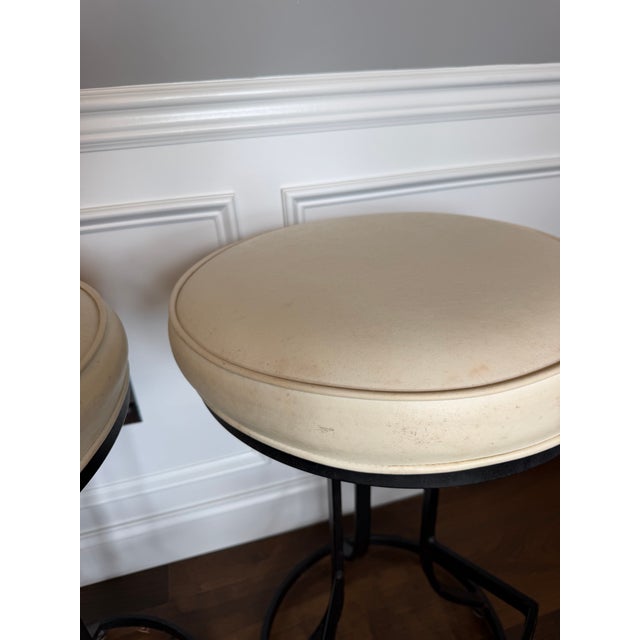 Cream Vintage Shaver-Howard Swivel Counter Stools, Set of Four, Circa 1970s For Sale - Image 8 of 15