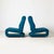 Set of 2 space age style lounge chairs in blue patterned upholstery. Produced in former Czechosloakia, 1970s. Whells on...