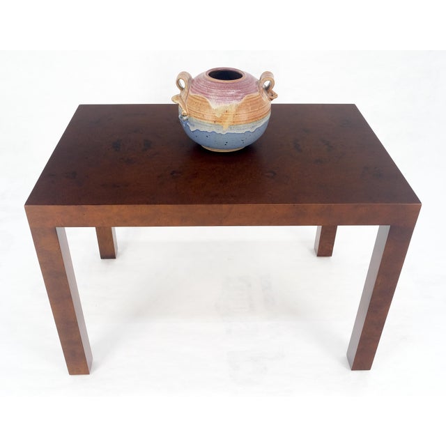 Directional c1970s Mid Century Modern Side End 20x30 Rectangle Burl End Table For Sale - Image 9 of 12
