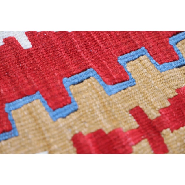 Textile 1980s Southwestern Blue Handmade Kilim For Sale - Image 7 of 11