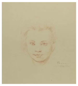 Augusto Monari, Portrait, Pencil Drawing, Early 20th Century