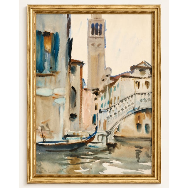 Rialto Bridge, Venice by John Singer Sargent, Vintage Art Print, 16" X 20" For Sale In Buffalo - Image 6 of 12