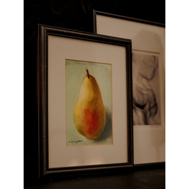 Paint Original Mix Media Painting of a Pear by Artist K. Compton For Sale - Image 7 of 8