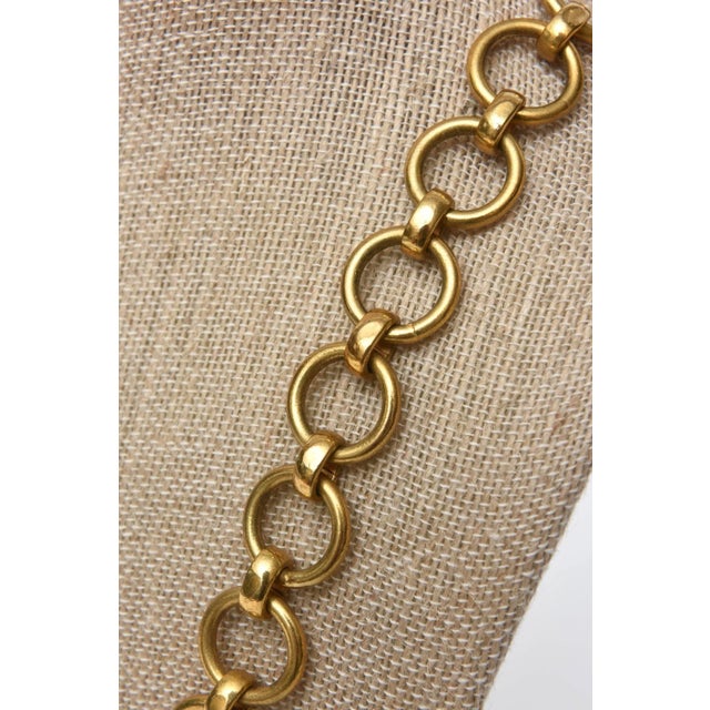 Vintage Yves Saint Laurent Long Brass Link Chain Necklace 1970's For Sale - Image 9 of 9