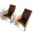 2 x Weighty rattan lounge chair 1990s / brown leather cushions Very good condition Width 70 Depth 90 Height 105 cm