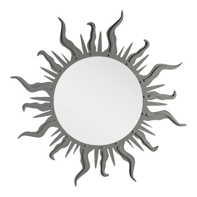 Fleur Home Carnival Flambeau Circle Mirror in Gunmetal, 48x48 For Sale